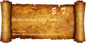 Budinszky Tünde névjegykártya