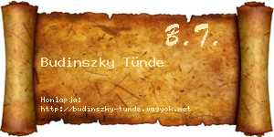Budinszky Tünde névjegykártya